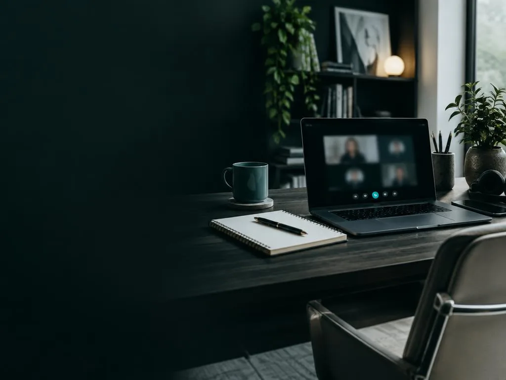 Oficina preparada para una sesión virtual de marca personal