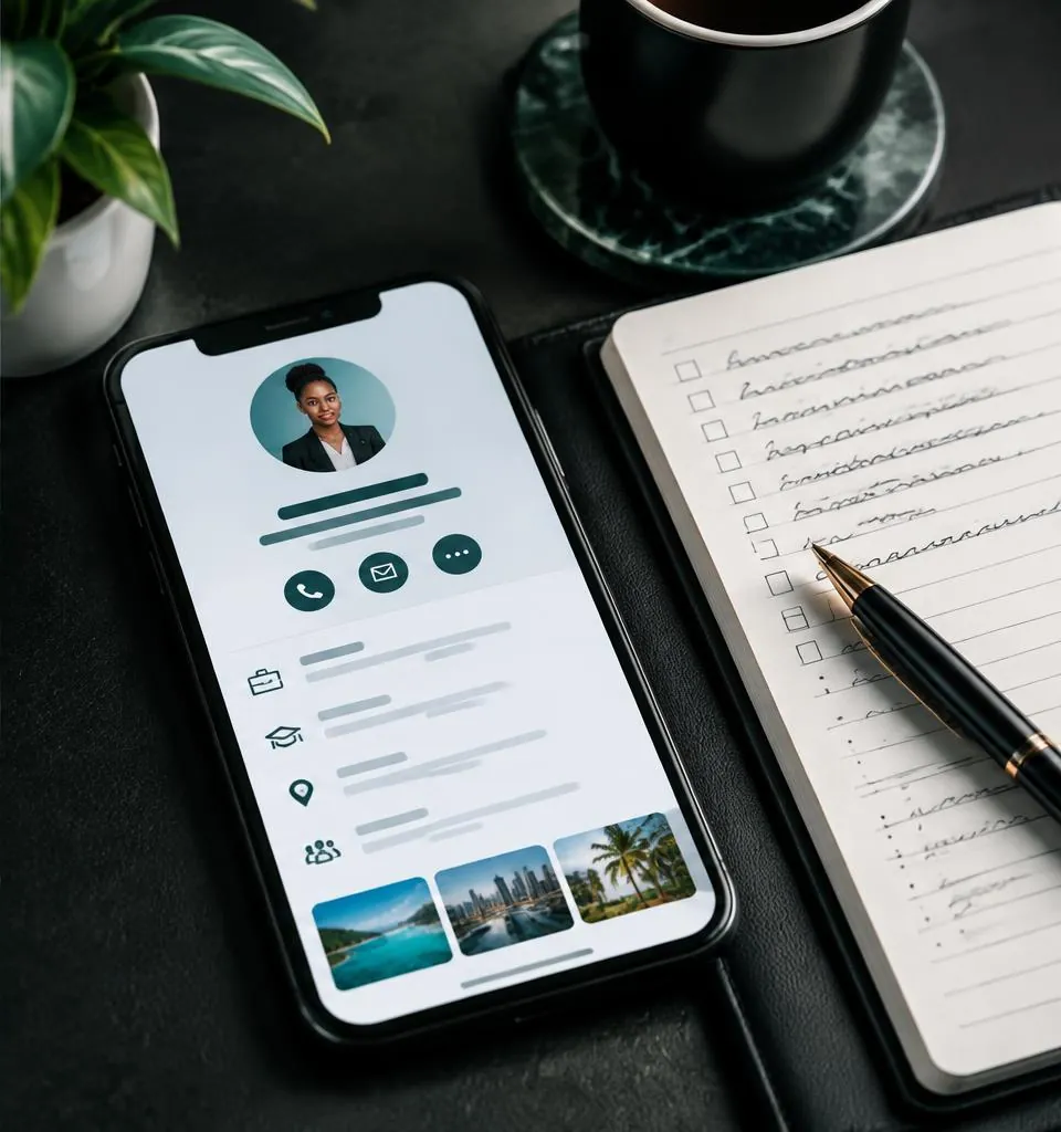 Perfil profesional digital acompañado por un plan de acción